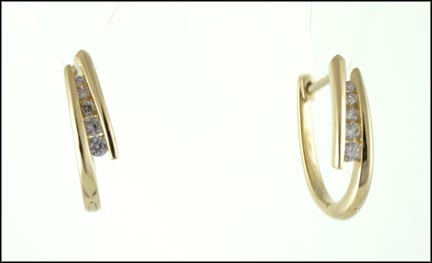 Diamond Hoop Earrings in 14K Yellow Gold LARGE