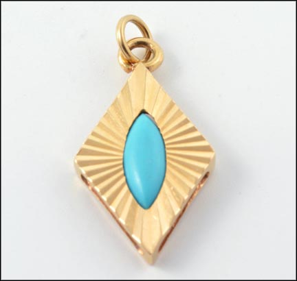 Turquoise Pendant in 18K Yellow Gold MAIN