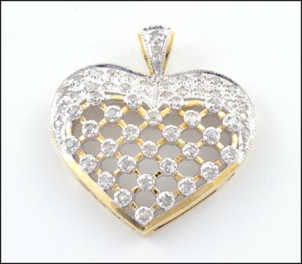 Lattice Heart Pendant in 14K Two-Tone Gold MAIN