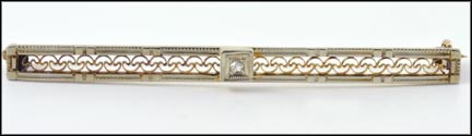 1920's Bar Pin in 10K Two-Tone Gold MAIN