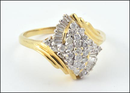 Diamond Cluster Ring in 14K Yellow Gold MAIN