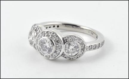 Diamond Cluster Ring in 14K White Gold LARGE