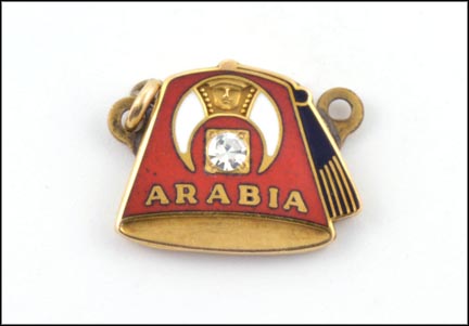 Shrine Enameled Fez Charm in 14K Yellow Gold LARGE