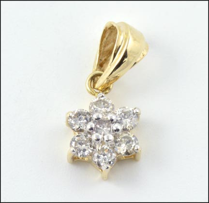 Diamond Cluster Pendant in Yellow Gold MAIN