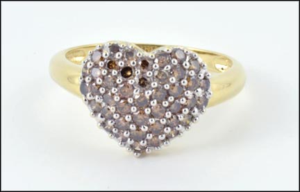 Heart Ring with Diamond in 14K Yellow Gold MAIN