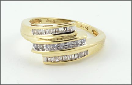 Channel Set Diamond Band in 10K Yellow Gold LARGE