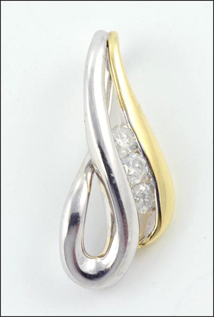 Diamond Slide Pendant in 14K Two-Tone Gold MAIN