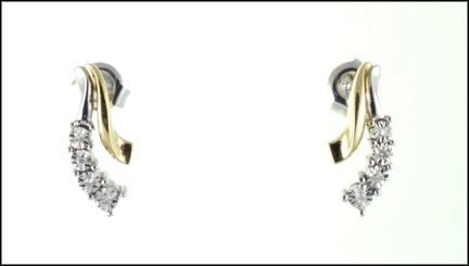 Diamond Earrings in 10K Two-Tone Gold LARGE