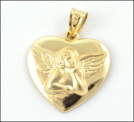 Cherub and Angel Pendant in 14K Yellow Gold MAIN