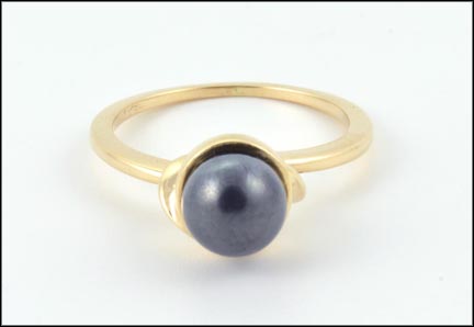 Pearl Ring in 14K Yellow Gold LARGE