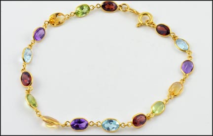 Multi Gemstone Bracelet in 18K Yellow Gold MAIN