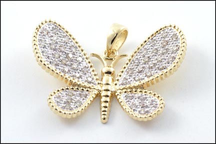 Diamond Butterfly Pendant in 14K Yellow Gold MAIN