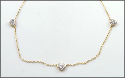 Cubic Zirconia Heart Ankle Bracelet in 14K Yellow Gold MAIN