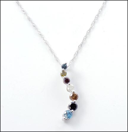 Diamond Journey Pendant in 10K White Gold LARGE