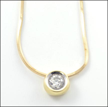 Diamond Solitaire Necklace in 14K Yellow Gold MAIN
