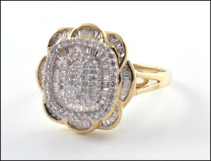 Diamond Cluster Ring in 14K Yellow Gold MAIN