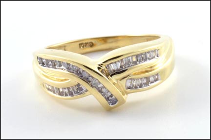 Diamond Band in 10K Yellow Gold LARGE