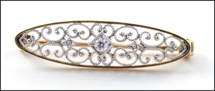 Vintage Doll Pin in 14K Yellow and White Gold MAIN