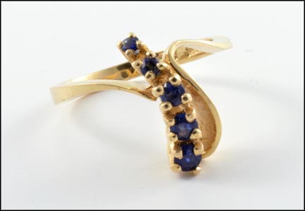Freeform Sapphire Ring in 14K Yellow Gold LARGE