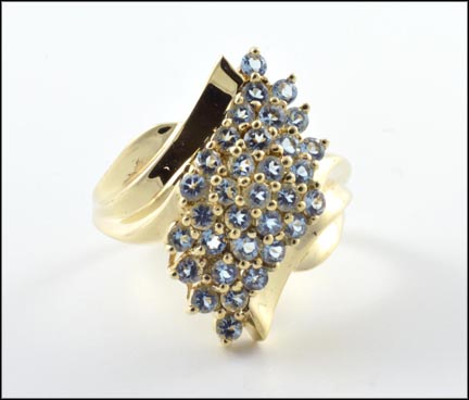 Topaz Waterfall Ring in 10K Yellow Gold LARGE