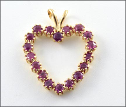 Ruby Heart Pendant in Yellow Gold MAIN