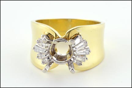 Wide Band Semi-Mount in Yellow Gold MAIN