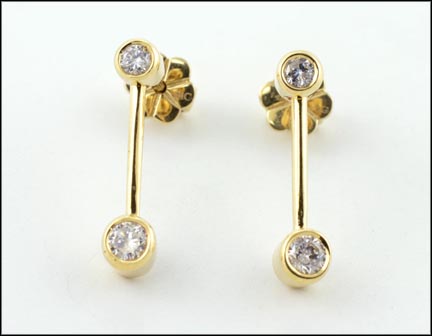 Diamond Earrings in Yellow Gold LARGE