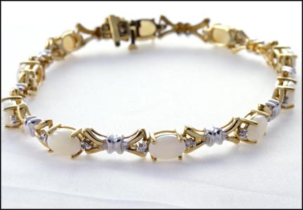 Opal Bracelet in 10K Two-Tone Gold LARGE