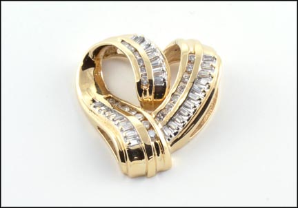 Diamond Heart Slide Pendant in 14K Yellow Gold MAIN