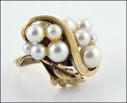 Pearl Cluster Ring in 14K Yellow Gold MAIN