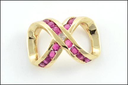 Ruby Infinity Slide Pendant in 14K Yellow Gold MAIN
