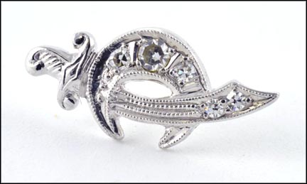 Shriners Tie or Lapel Pin in Platinum LARGE
