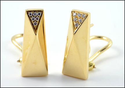 Versace Diamond Earrings in 18K Yellow Gold LARGE