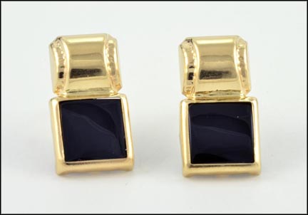Onyx Earrings in 14K Yellow Gold LARGE