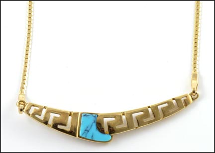 Turquoise Necklace in 14K Yellow Gold MAIN