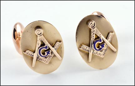 Masonic Blue Lodge Cufflinks in Rose Gold MAIN