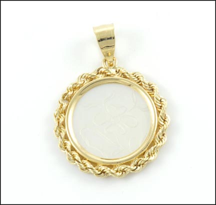 Mother of Pearl Dogwood Pendant in 14K Yellow Gold MAIN