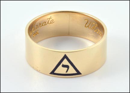 Masonic Band in 14K Yellow Gold MAIN