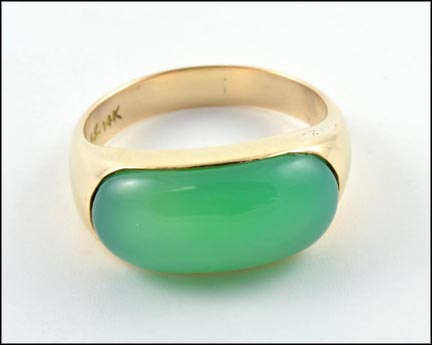Jade Ring in 14K Yellow Gold LARGE