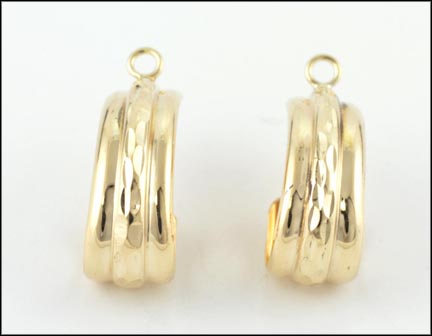 Diamond Cut Earring Enhancers in 10K Yellow Gold LARGE