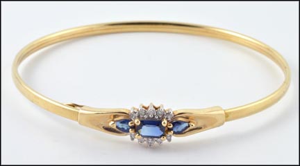 Iolite Bangle Bracelet in 14K Yellow Gold MAIN