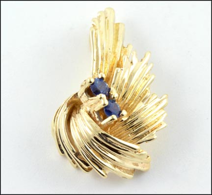 Sapphire Pendant in 14K Yellow Gold MAIN
