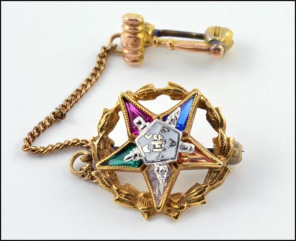 Eastern Star Pin in Yellow Gold MAIN
