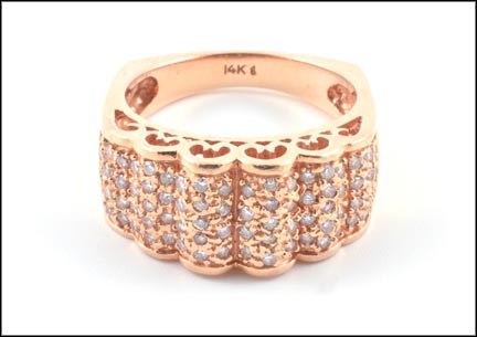 Scalloped Diamond Ring in 14k Rose Gold MAIN