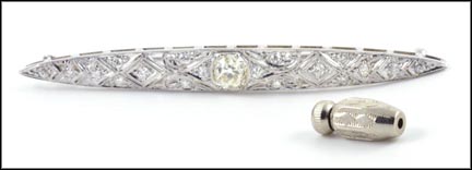 Edwardian Diamond Pin in White Gold MAIN