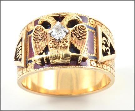 Masonic 32nd Degree Ring in Yellow Gold MAIN