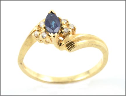 Sapphire Ring in 14k Yellow Gold LARGE