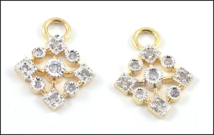 Diamond Earring Enhancers in 14k Yellow Gold LARGE