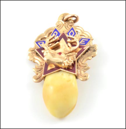 Enameled BPOE Moose Fob in Rose Gold LARGE