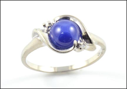 Synthetic Star Ring in 10k White Gold LARGE